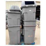 Lot of commercial trash cans