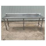 96x25 all stainless steel table
