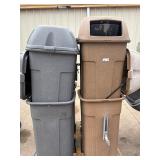 Lot of commercial trash cans