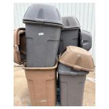 Lot of commercial trash cans