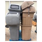 Lot of commercial trash cans