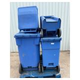 Lot of commercial trash cans