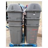 Lot of commercial trash cans
