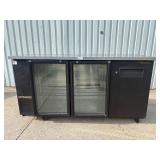 True 2-Section Black Coated Back Bar Cooler