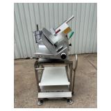 Bizerba manual slicer with cart