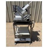Bizerba commercial slicer with cart
