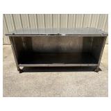 enclosed stainless steel table on casters