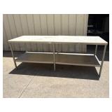 Stainless steel poly top table