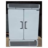New in box 2 Door Reach In Refrigerator on casters