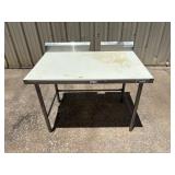 Stainless steel poly top table w/ backsplash