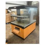 Custom deli two tier heated merchandiser on caster