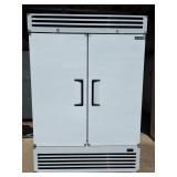 New in box 2 Door Reach In Refrigerator on casters