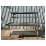 Stainless steel table w/ top shelf