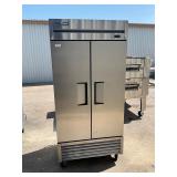 True 2 door refrigerator on casters