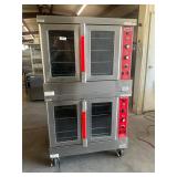 Vulcan gas double stack convection oven on casters