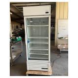 True 1dr commercial glass door refrigerator