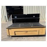 Hussmann refrigerated open case on casters