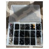 Assorted beads in various shapes, sizes and materi