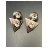 Vintage Large Triangle Modernist dangle earrings.