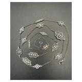 Art Deco-style filigree link necklace,