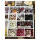 Assorted beads in various shapes, sizes