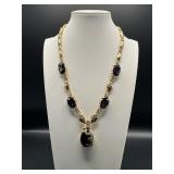 gold-tone statement necklace