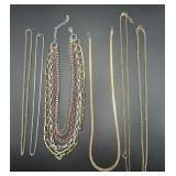 6 chain necklaces lot