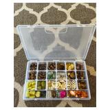 Assorted beads in various shapes, sizes and materi