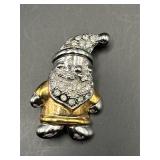 ROMAN vintage Santa Claus Rhinestone Brooch