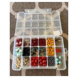Assorted beads in various shapes, sizes