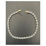 Vintage tennis bracelet, marked 925 China.