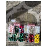 Assorted beads in various shapes, sizes