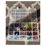 Assorted beads in various shapes, sizes and materi