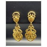 vintage Crown Trifari gold-tone dangle earrings