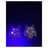 Vintage gold tone Leaf Clip On Earrings