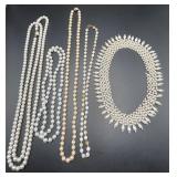 Faux pearls necklaces lot
