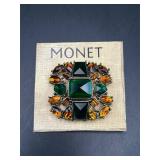 Vintage Monet rhinestone brooch pin.