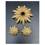 vintage Avon Starburst Brooch and Matching Clip-on