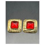 Large vintage statement clip on earrings