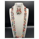 multi-stone treasure necklace with earrings