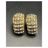 Vintage CINER Crystal Rhinestone Clip Earrings