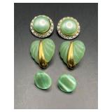 Earrings lot. Nice pastel green color.