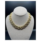 Vintage Choker Necklace Gold Tone Greek Key Link