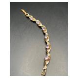 Vintage twisted purple gemstones bracelet