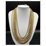 Vintage Monet multi-strand gold-tone bib necklace