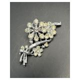 vintage rhinestone floral bouquet brooch pin