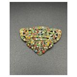 Antique Art Deco Rhinestone dress clip pin