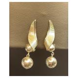 Vintage Marvella silver -Tone 'Wing' earrings