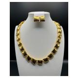 Anne Klein textured gold-tone necklace earrings se