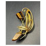 vintage floral brooch pin filigree